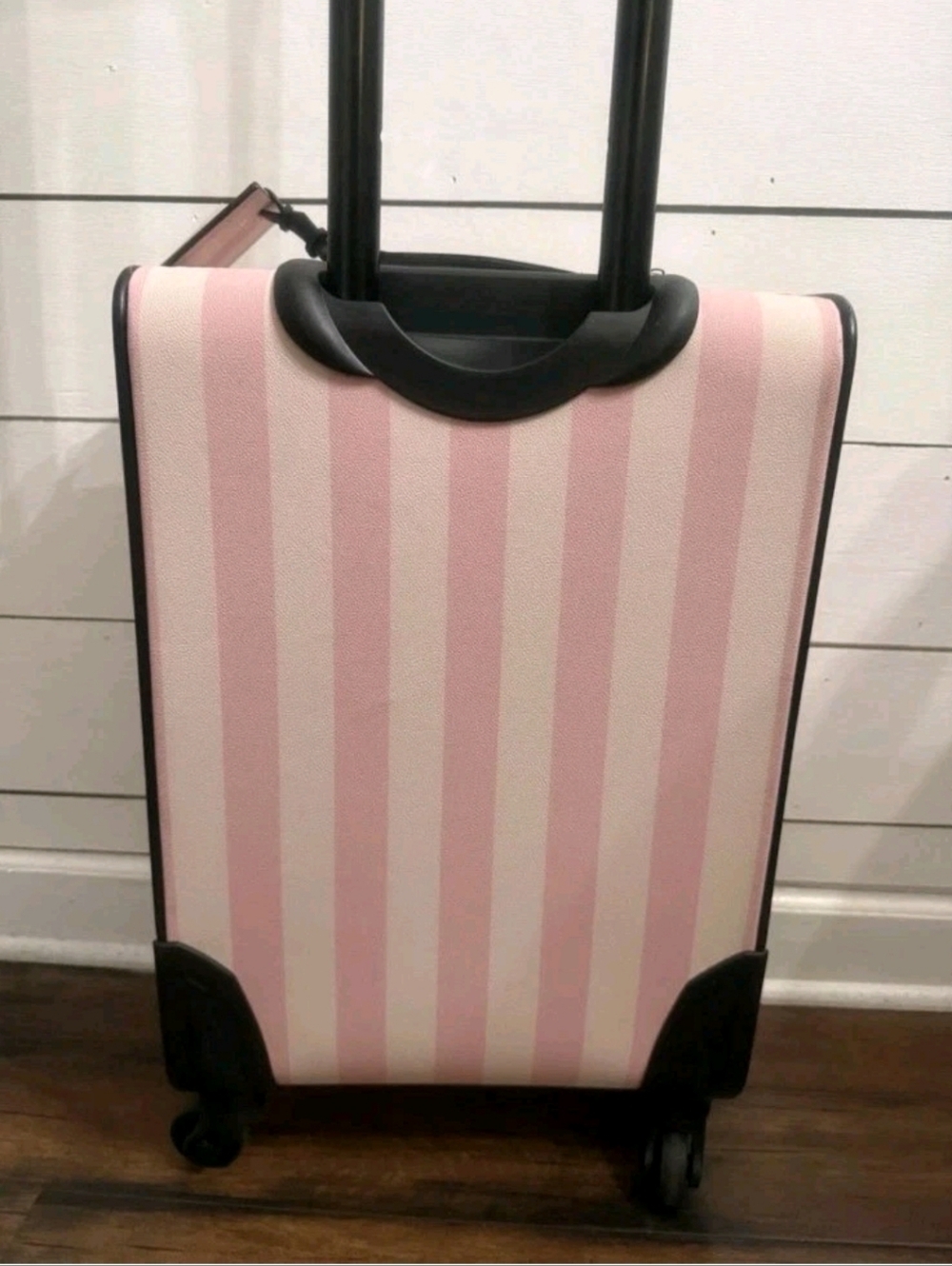 Victoria's Secret VS Iconic Pink Striped Upright Carry-On Wheelie Suitcase NWT - Picture 3 of 11